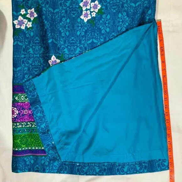 Vintage Alex Colman Maxi Skirt Tropical Boho Floral Side Slit Size S - Picture 7 of 13